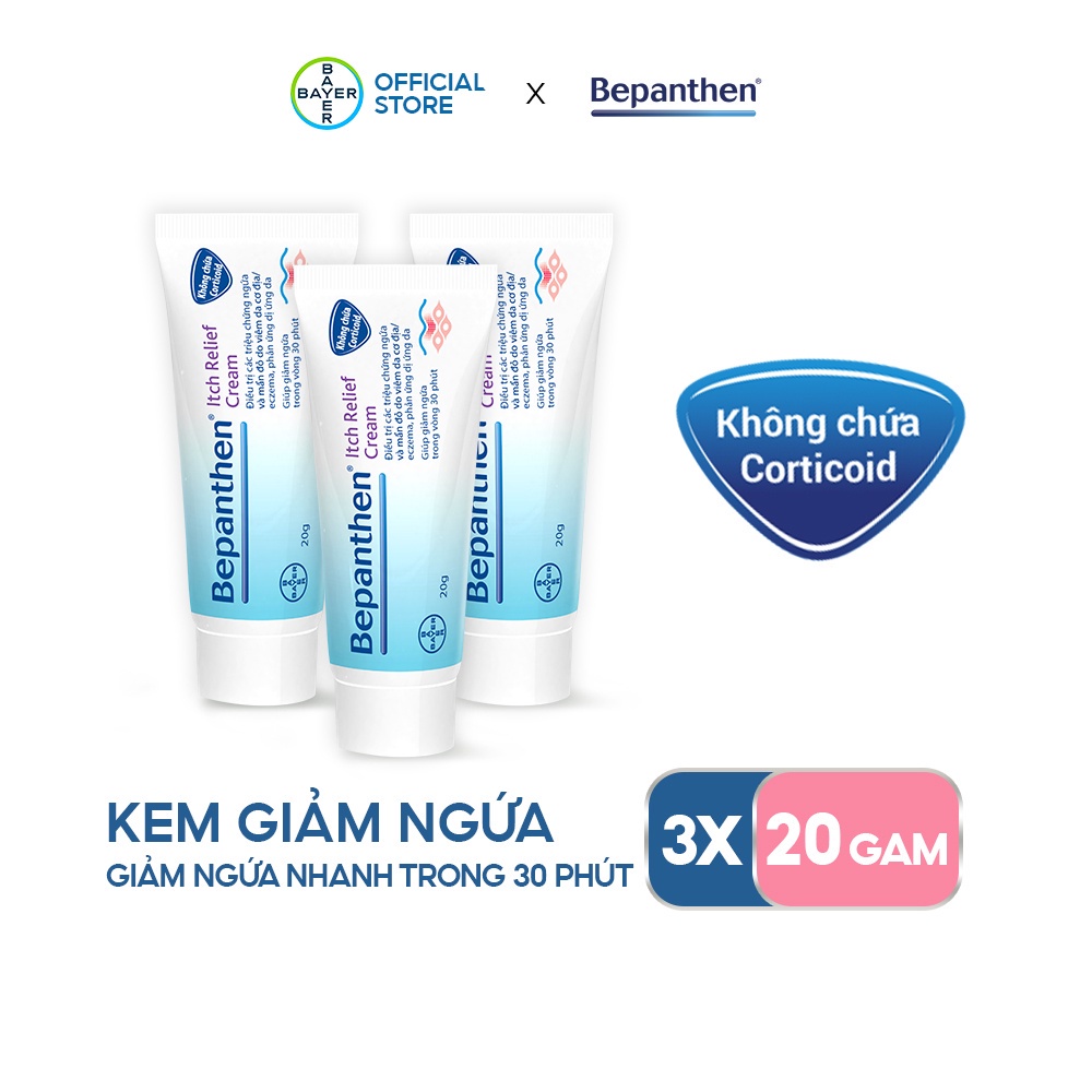 Combo 3 Kem Giảm Ngứa BEPANTHEN Itch Relief Cream 20G x3 Giảm Ngứa Nhanh Trong 30 Phút