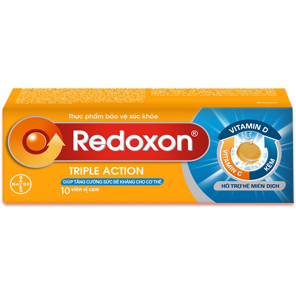 Combo Viên sủi Vitamin C, D, và Kẽm Redoxon Triple Action 10 viên & Viên sủi Vitamin Berocca Performance 10 viên