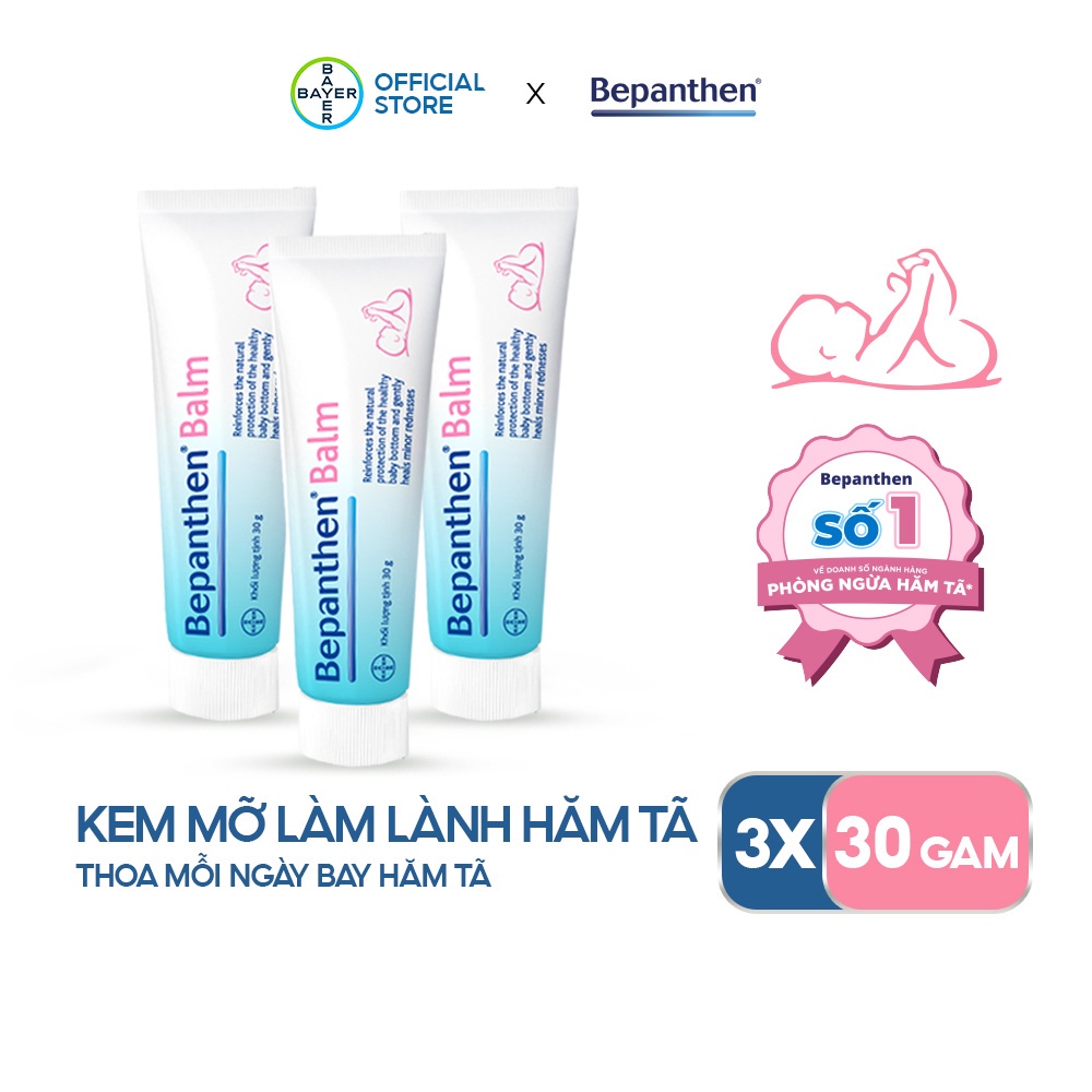 Combo 3 Kem Chống Hăm BEPANTHEN Balm Dạng Kem Mỡ Tuýp 30G x3