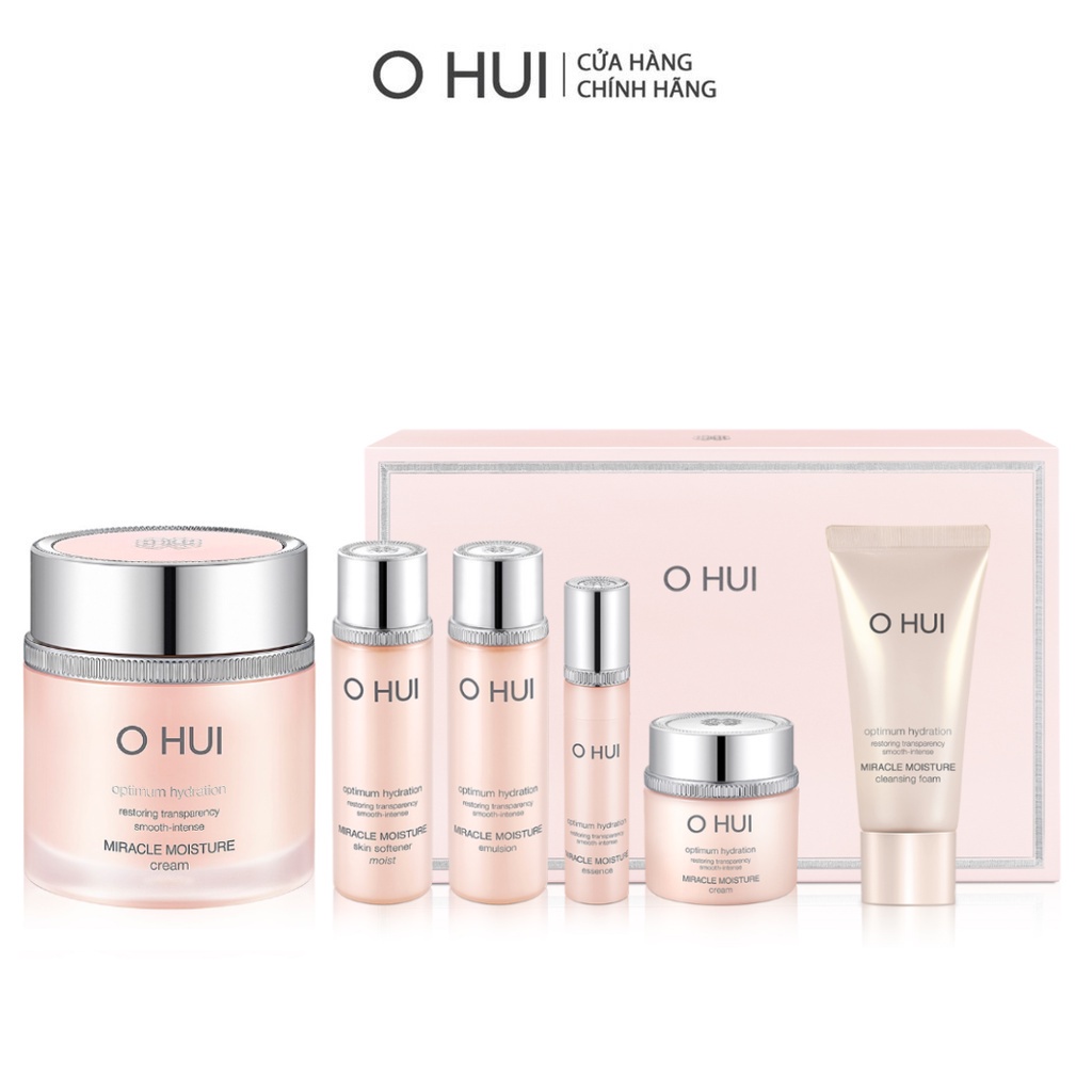 Bộ dưỡng ẩm mịn mượt căng sáng da OHUI Miracle Moisture Cream Special Set