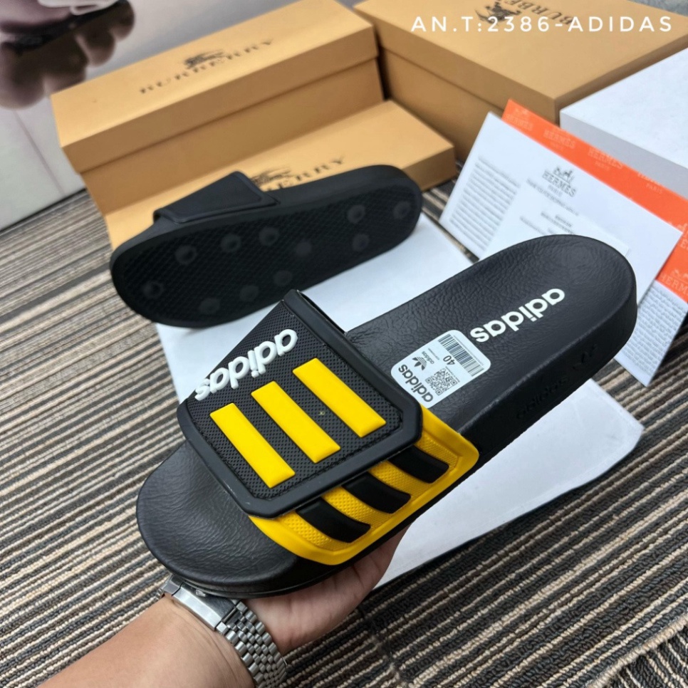 Dép Nam Quai Ngang adidas quai khâu mẫu mới 3 sọc,Dép Adidas mới nhất 2024