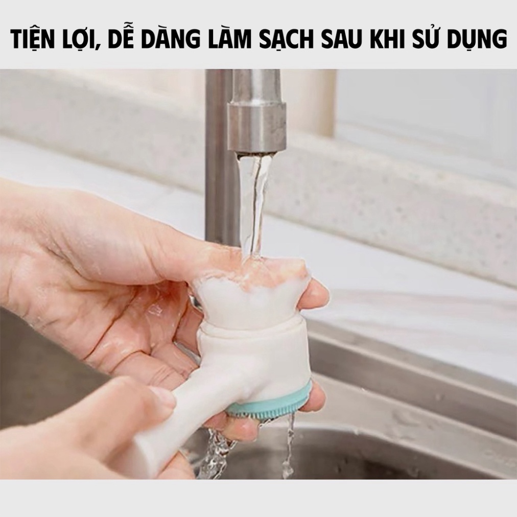 Cọ Massage Rửa Mặt Korea 2 Đầu 3d Gai Silicon