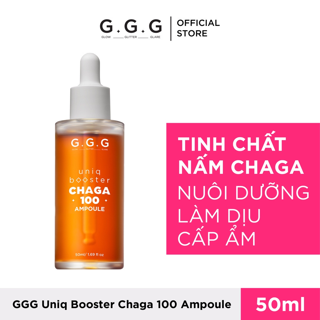 Combo Tinh Chất Phục Hồi Cấp Ẩm Sâu GGG Uniq Booster Chaga Ampoule 50ml