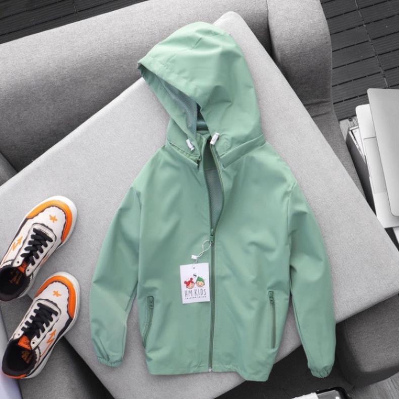 Áo khoác gió cho bé trai và bé gái lớp lót lưới,vải gió tráng bạc chống nước