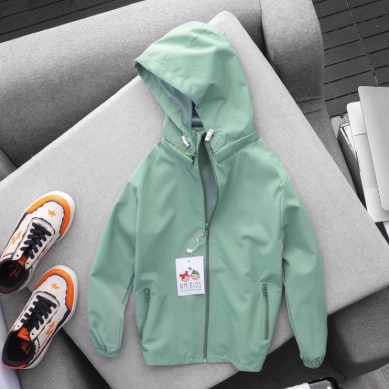 Áo khoác gió cho bé trai và bé gái lớp lót lưới,vải gió tráng bạc chống nước