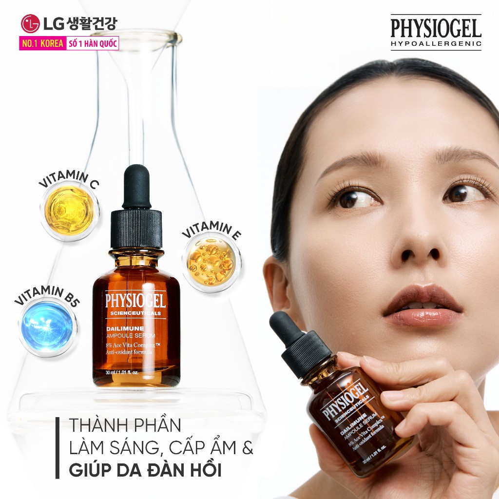 Tinh chất dưỡng trắng chống Oxy hóa Physiogel Scienceuticals Dailimune Ampoule Serum 30ml
