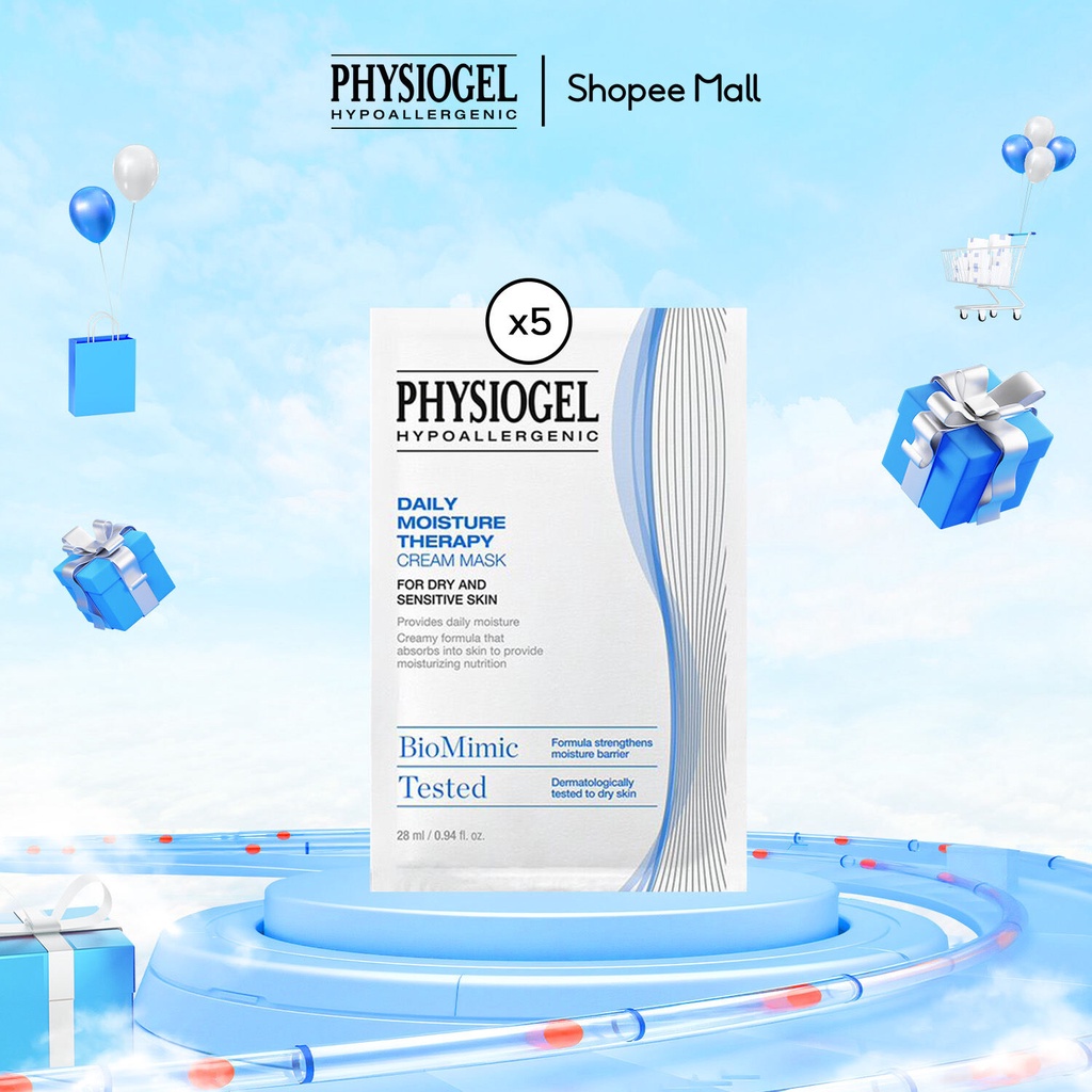 Combo 5 mặt nạ dưỡng ẩm cao cấp Physiogel giúp làn da rạng rỡ căng bóng - 28mlx5