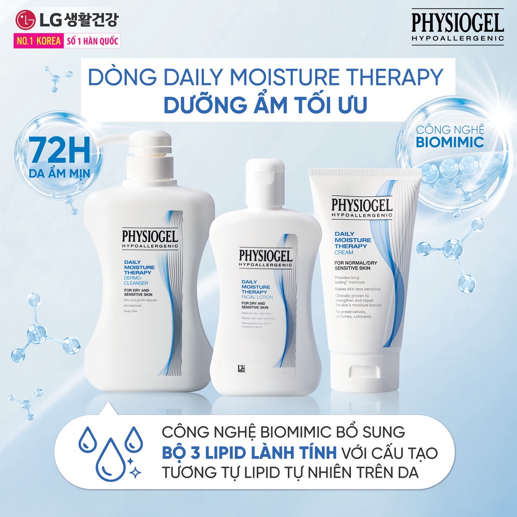 Sữa tắm dưỡng ẩm toàn thân dịu nhẹ Physiogel Daily Moisture Therapy Body Wash dành cho da khô và da nhạy cảm 400ml