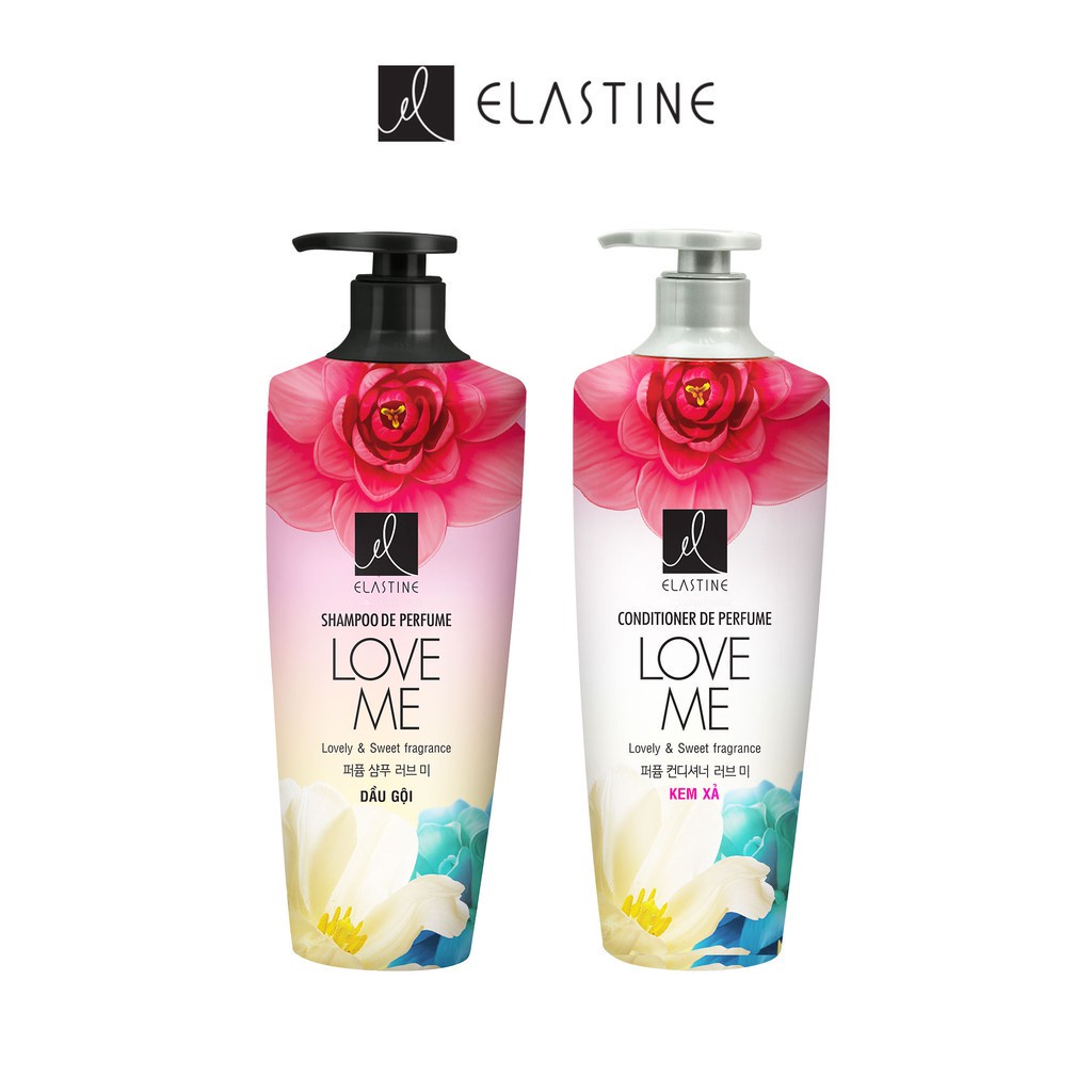 Bộ đôi Dầu gội xả Elastine De Perfume hương nước hoa Love Me 600mlx2