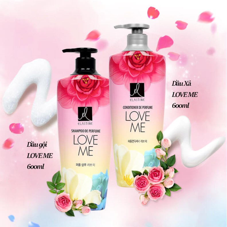 Bộ đôi Dầu gội xả Elastine De Perfume hương nước hoa Love Me 600mlx2
