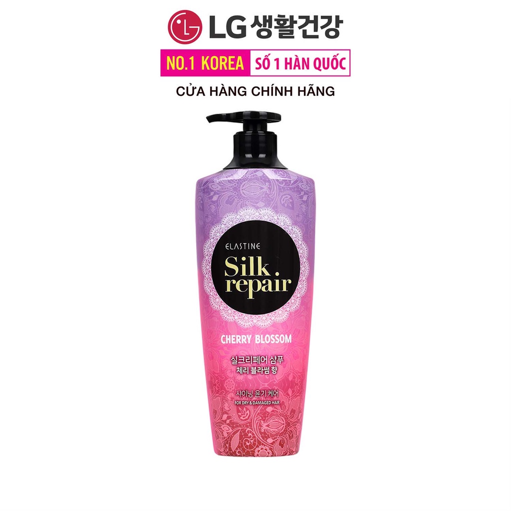 Dầu gội chăm sóc tóc Elastine Silk Repair 550ml Hương Hoa Anh Đào