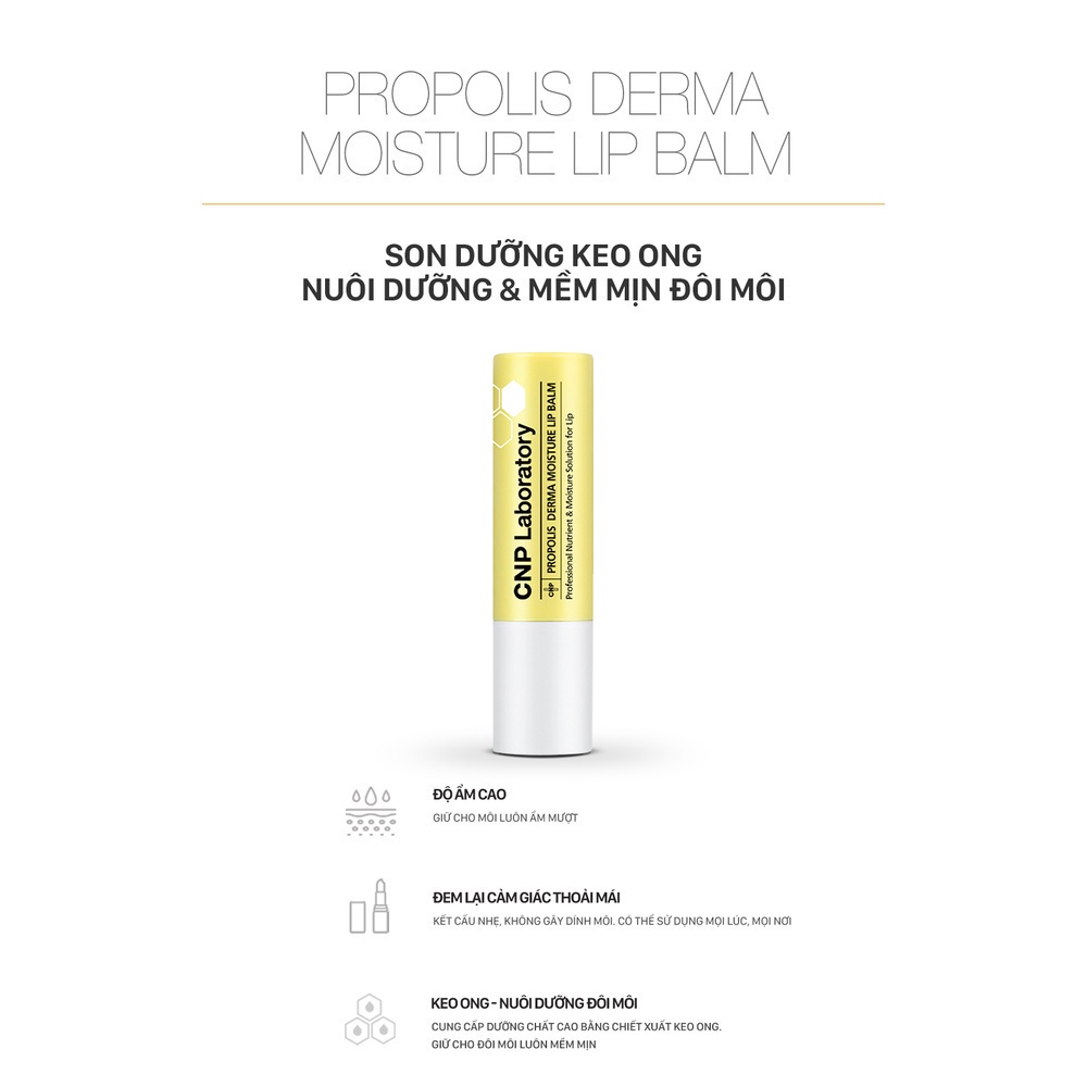Son dưỡng mềm môi keo ong dưỡng ẩm CNP Propolis Derma Moisture Lip Balm 4g
