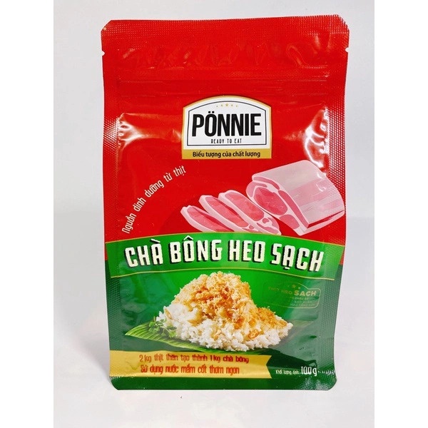 Chà Bông Ponnie Heo Sạch Gói 100g