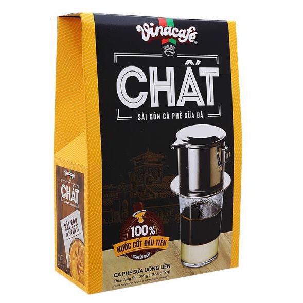 Cà Phê Vinacafé Chất Sài Gòn Cà Phê Sữa Đá - Hộp 10 Gói x 29g
