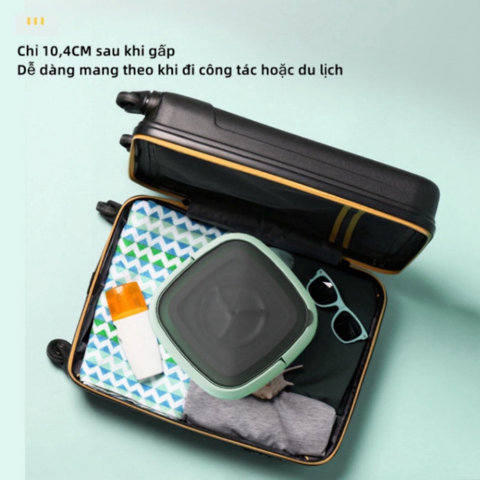 Máy giặt mini gấp gọn, máy giặt đồ lót, tất vớ, giặt đồ cho bé dung tích 6L tự vắt khô khử khuẩn bằng công nghệ mới