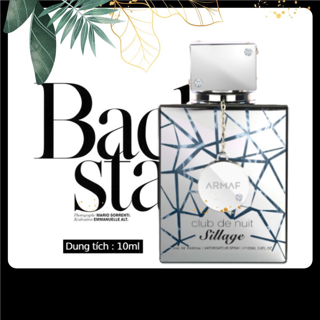 Nước hoa unisex Armaf Club de nuit Sillage EDP 10ml