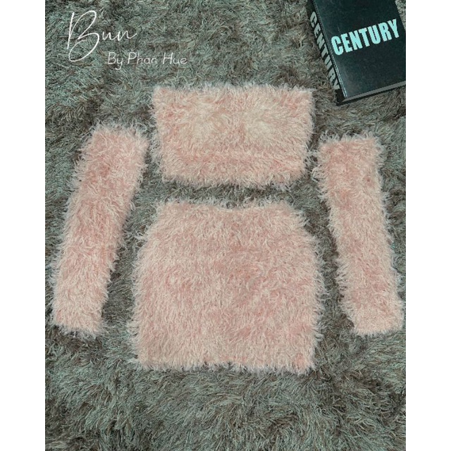 Set lông áo + chân váy bao tay 💯HÀNG THIẾT KẾ TẾT 2024 💖