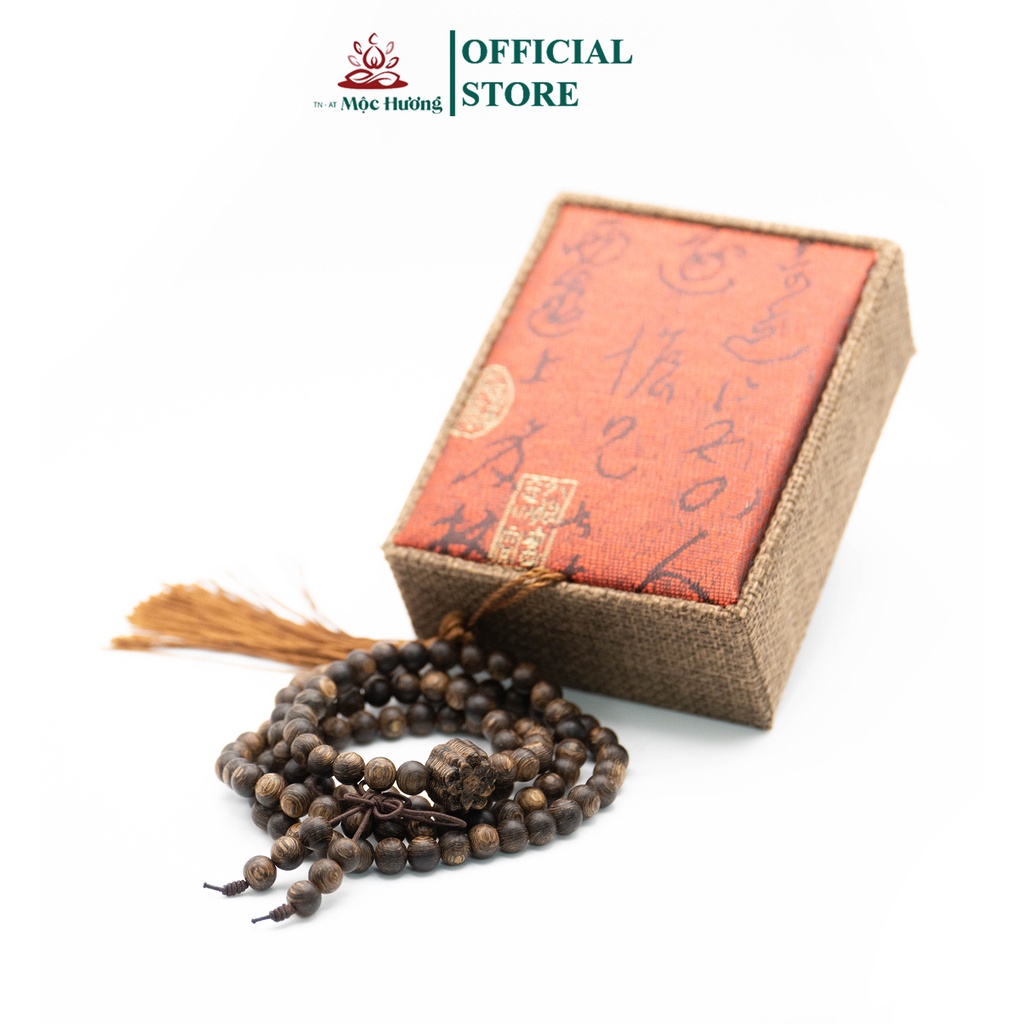 Vòng Tay Trầm Hương Chuỗi Tràng Hạt 108 Hạt Size 6mm MỘC HƯƠNG TN - AT 100% Tự Nhiên Dành Cho Nam Nữ