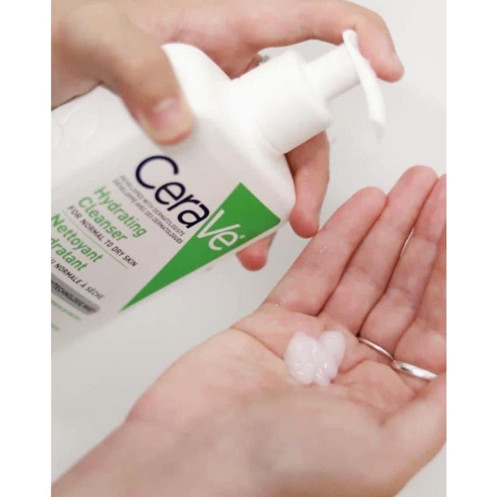 Sữa Rửa Mặt CeraVe Hydrating, Foaming Cleanser - Dành Cho Da Dầu Mụn, Khô, Nhạy Cảm Size 236ml