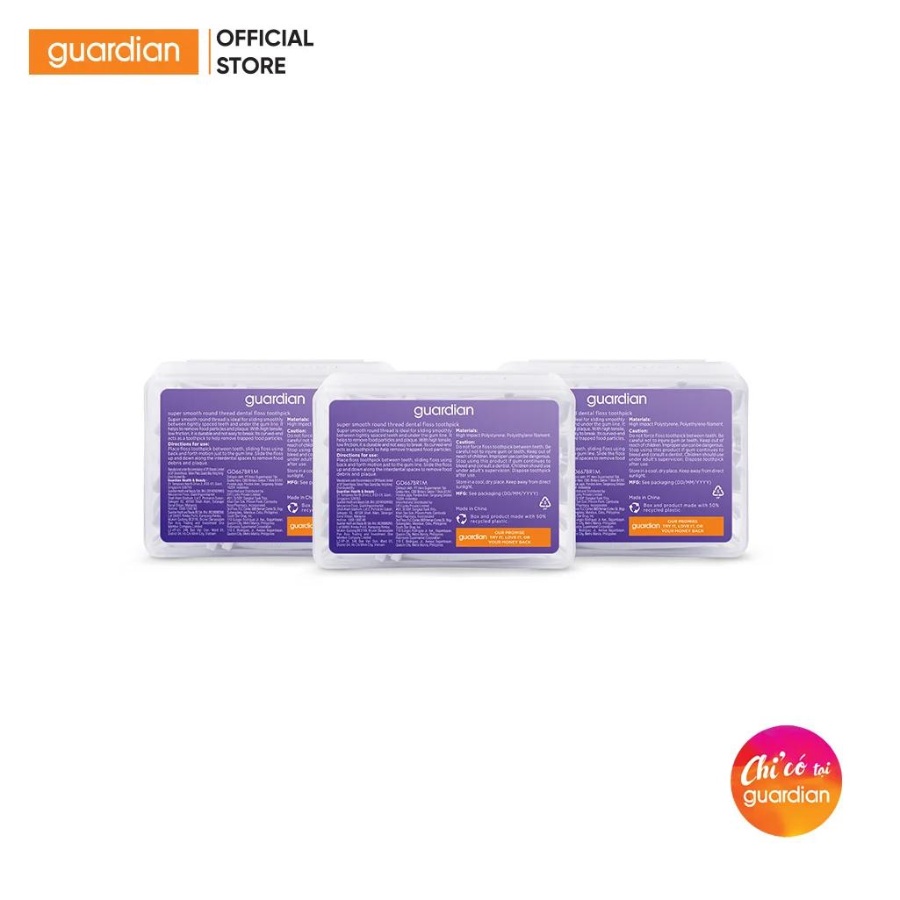 Tăm Chỉ Nha Khoa Siêu Mềm Guardian 50 Cây x 3