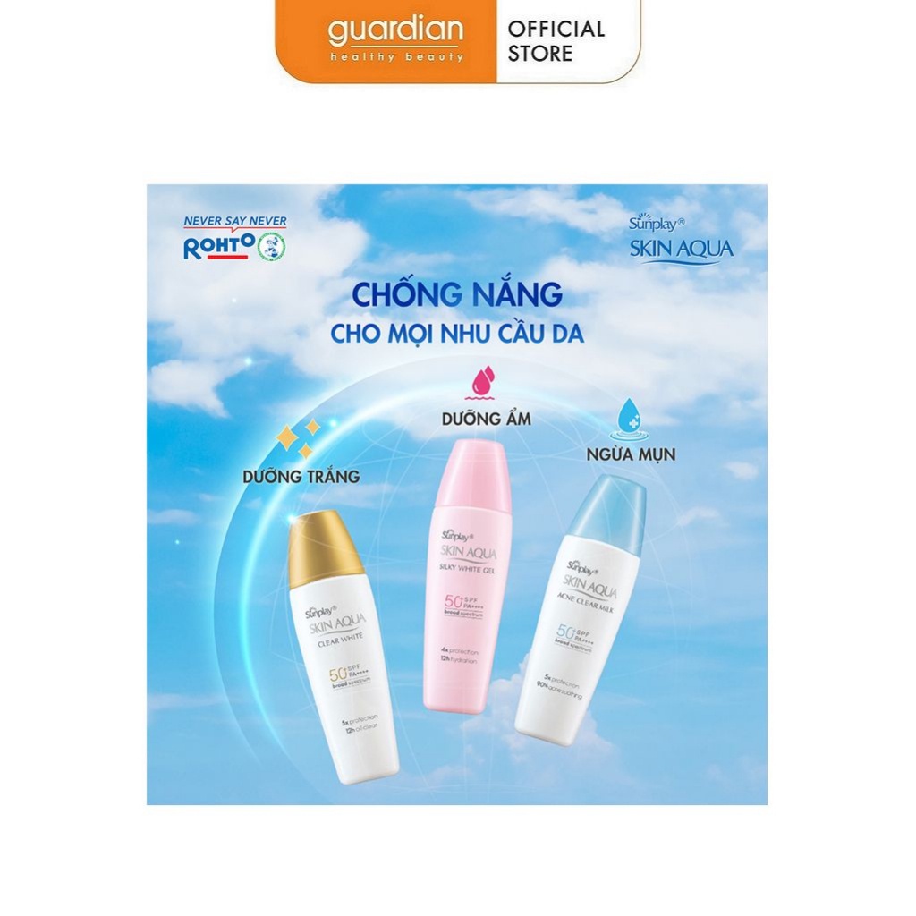 Sữa Chống Nắng Dưỡng Da Trắng Mịn Sunplay Skin Aqua Clear White SPF50+ PA++++  55Gr