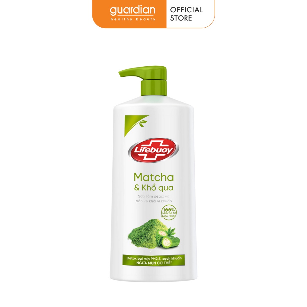 Sữa Tắm Detox Matcha & Khổ Qua Chiết Xuất Từ Thiên Nhiên Giúp Ngừa Mụn Cơ Thể Và Sạch Sâu Chai Lifebuoy 850Gr