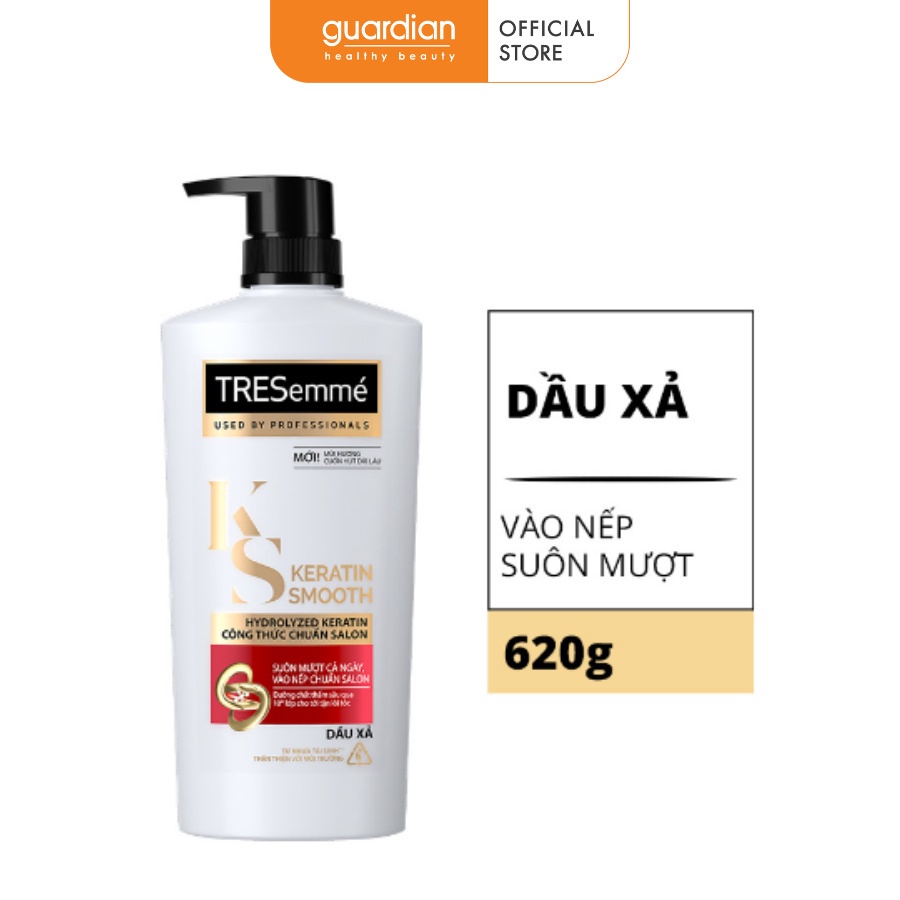 Dầu xả TreSemme Keratin Smooth vào nếp suôn mượt 620g