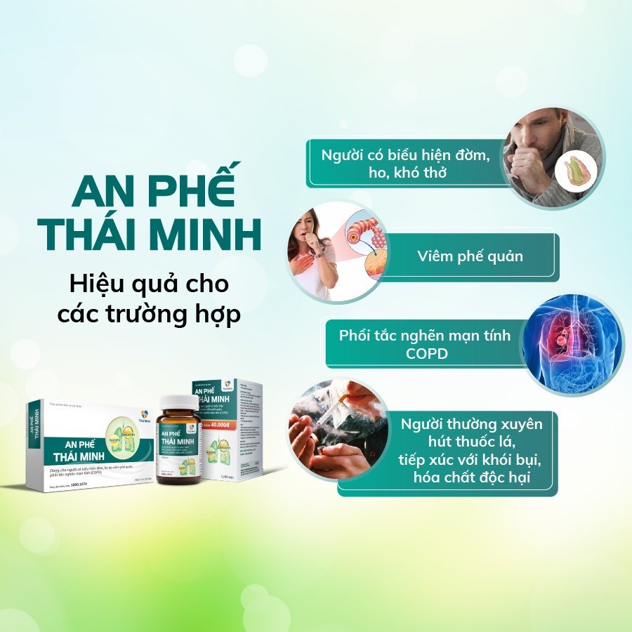 An Phế Thái Minh - Giảm Đờm, Ho, Khó thở do viêm phế quản và phổi tắc nghẽn mạn tính (COPD)