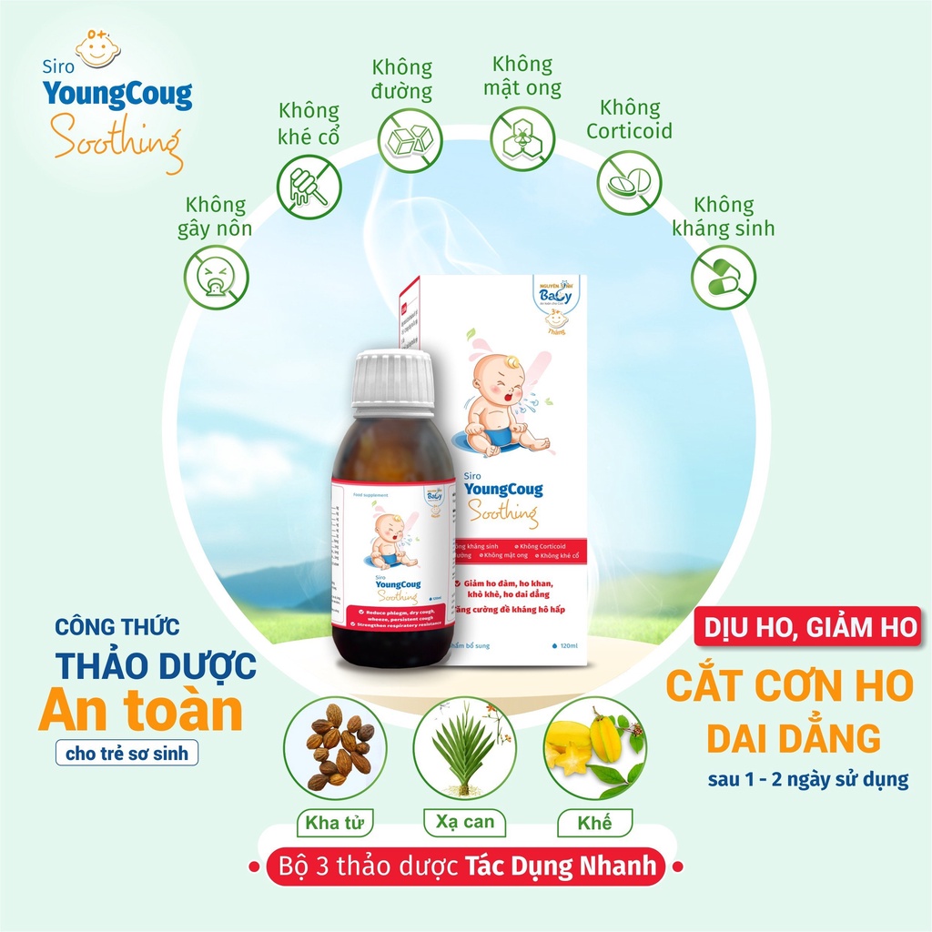 Siro Ho Soothing chai 120ml hỗ trợ ho đờm, ho dai dẳng