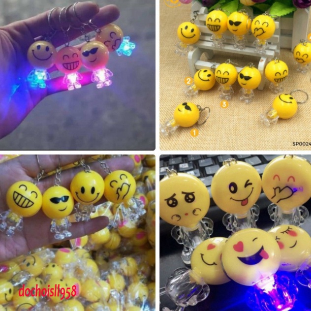 Móc khóa mặt cười Emoji có đèn phát sáng-Móc khóa mặt cười Emoji có đèn phát sáng-Móc khóa mặt cười 
