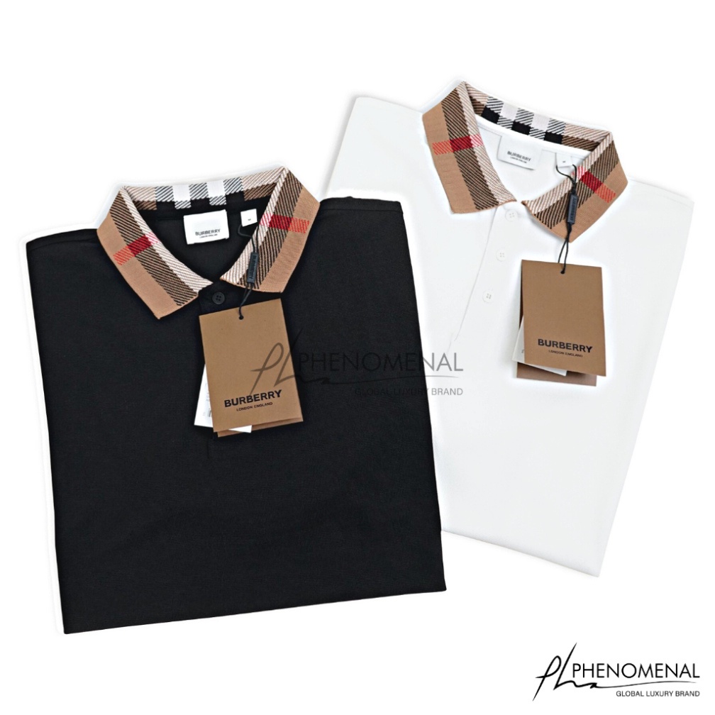 ÁO POLO BURBERRY CHECK COLLAR , ÁO POLO BBR SỌC KẺ VÀNG NAM NỮ UNISEX