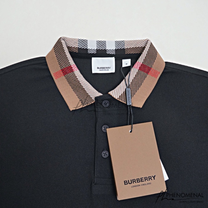 ÁO POLO BURBERRY CHECK COLLAR , ÁO POLO BBR SỌC KẺ VÀNG NAM NỮ UNISEX