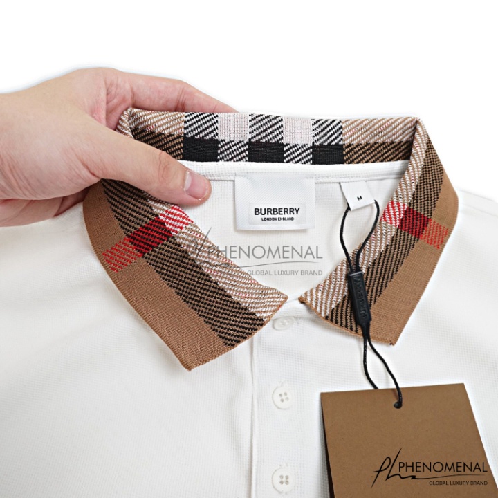 ÁO POLO BURBERRY CHECK COLLAR , ÁO POLO BBR SỌC KẺ VÀNG NAM NỮ UNISEX