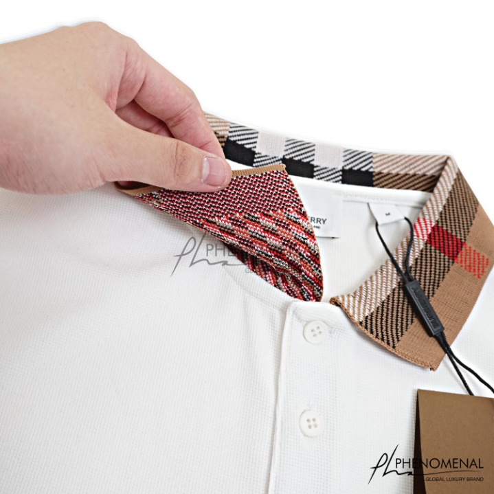 ÁO POLO BURBERRY CHECK COLLAR , ÁO POLO BBR SỌC KẺ VÀNG NAM NỮ UNISEX
