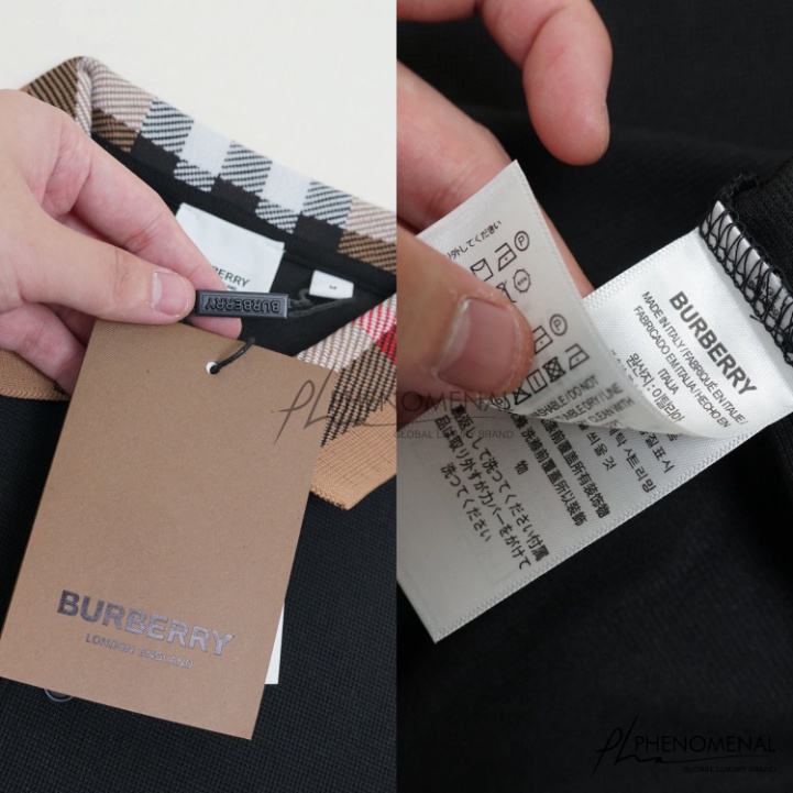 ÁO POLO BURBERRY CHECK COLLAR , ÁO POLO BBR SỌC KẺ VÀNG NAM NỮ UNISEX