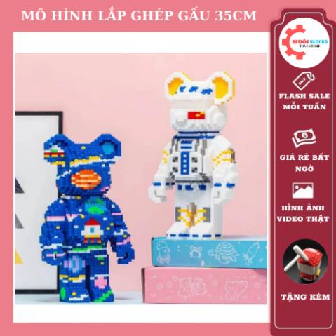 Bộ đồ chơi lắp ghép lego cao 35cm Mô hình lắp ráp 3D decor trang trí Bearbrick Tiểu Hành Tinh cao 35cm - MUỐI BLOCKS