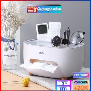 Hộp Đựng Giấy Ăn Đa Năng Để Bàn Ecoco Mẫu Mới, hộp lưu trữ phụ kiện để bàn sang trọng