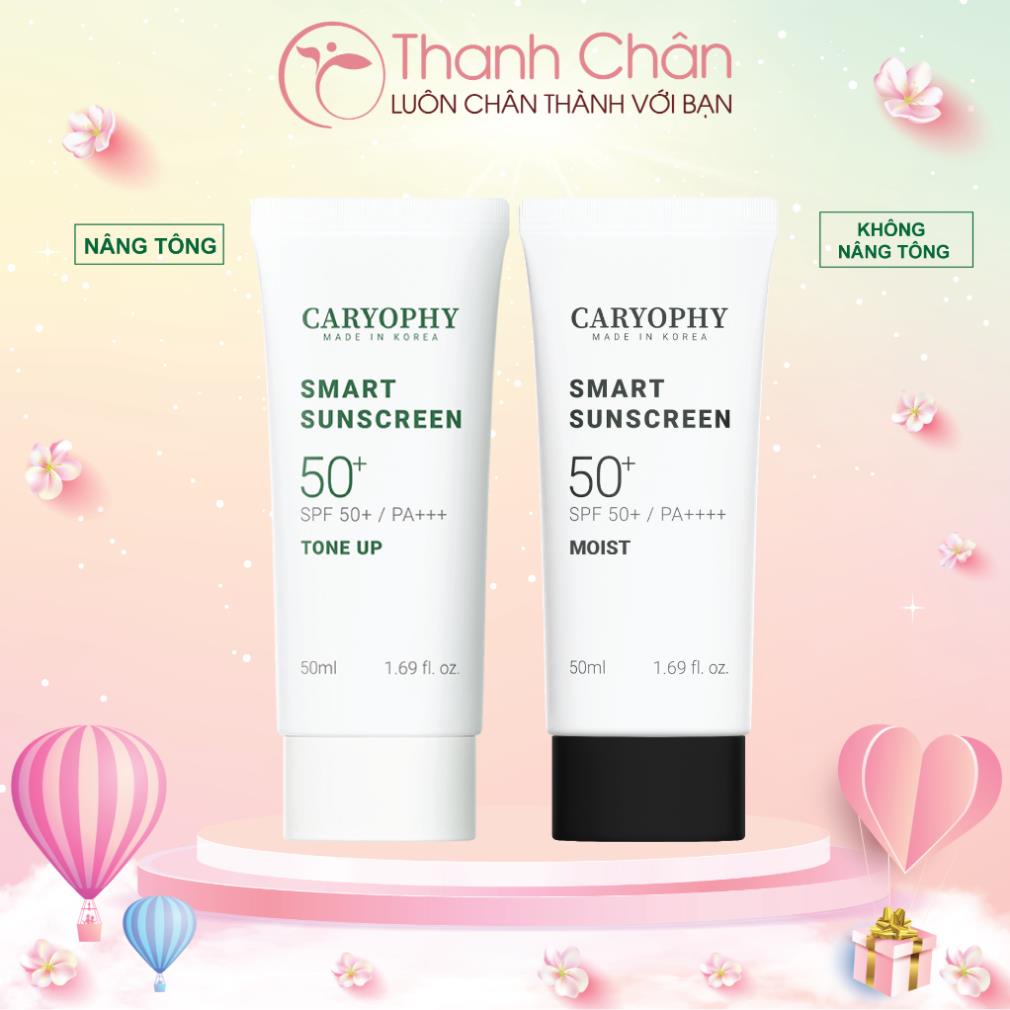 Kem Chống Nắng Thông Minh Caryophy Smart 3in1 Tone Up Sunscreen 50ml - Nâng Tông Giảm Mụn Cho Da Nhạy Cảm
