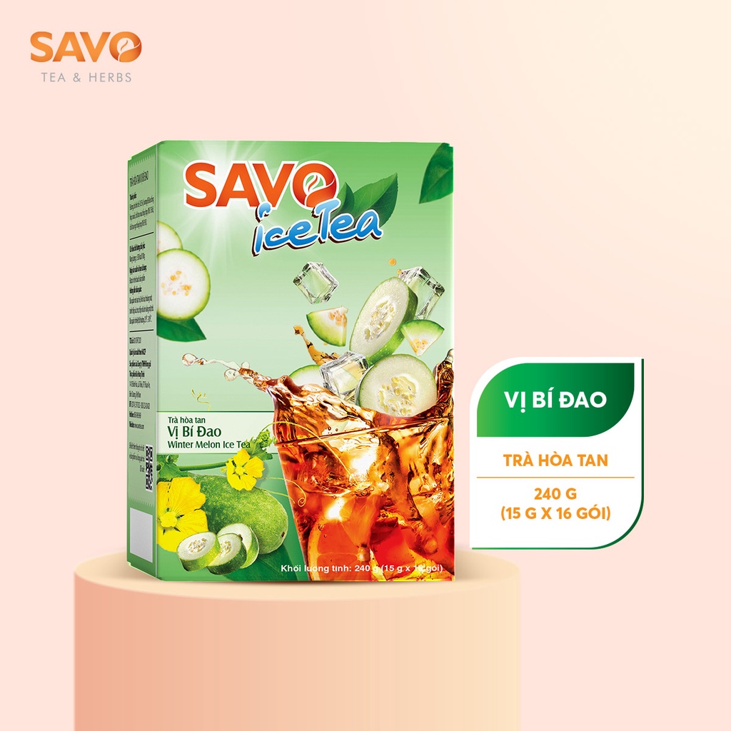 Trà Bí Đao SAVO Icetea hoà tan (hộp 16 gói x 15g)