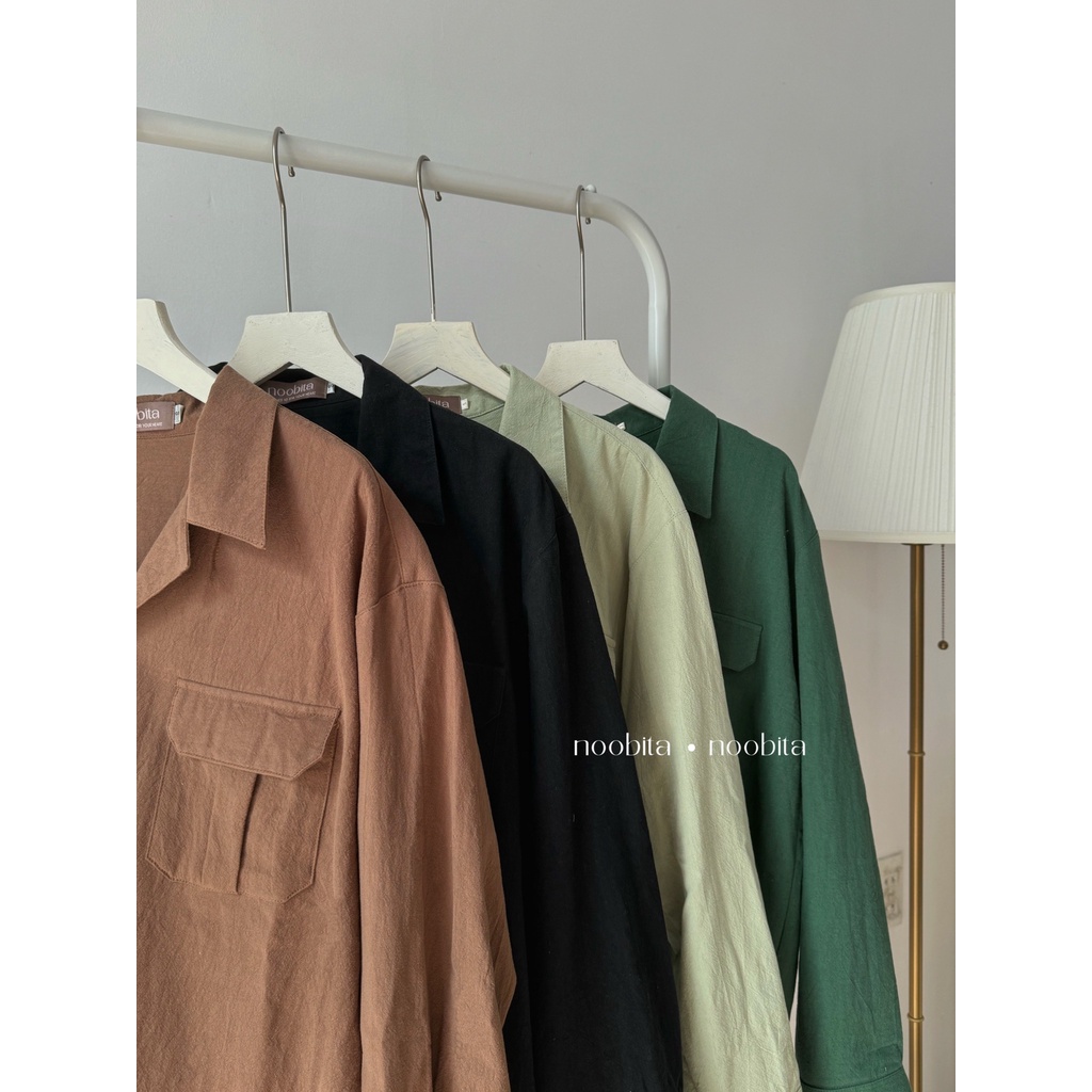NOOBITA - Sơ mi tay dài cuban shirt form rộng vải cotton 8057