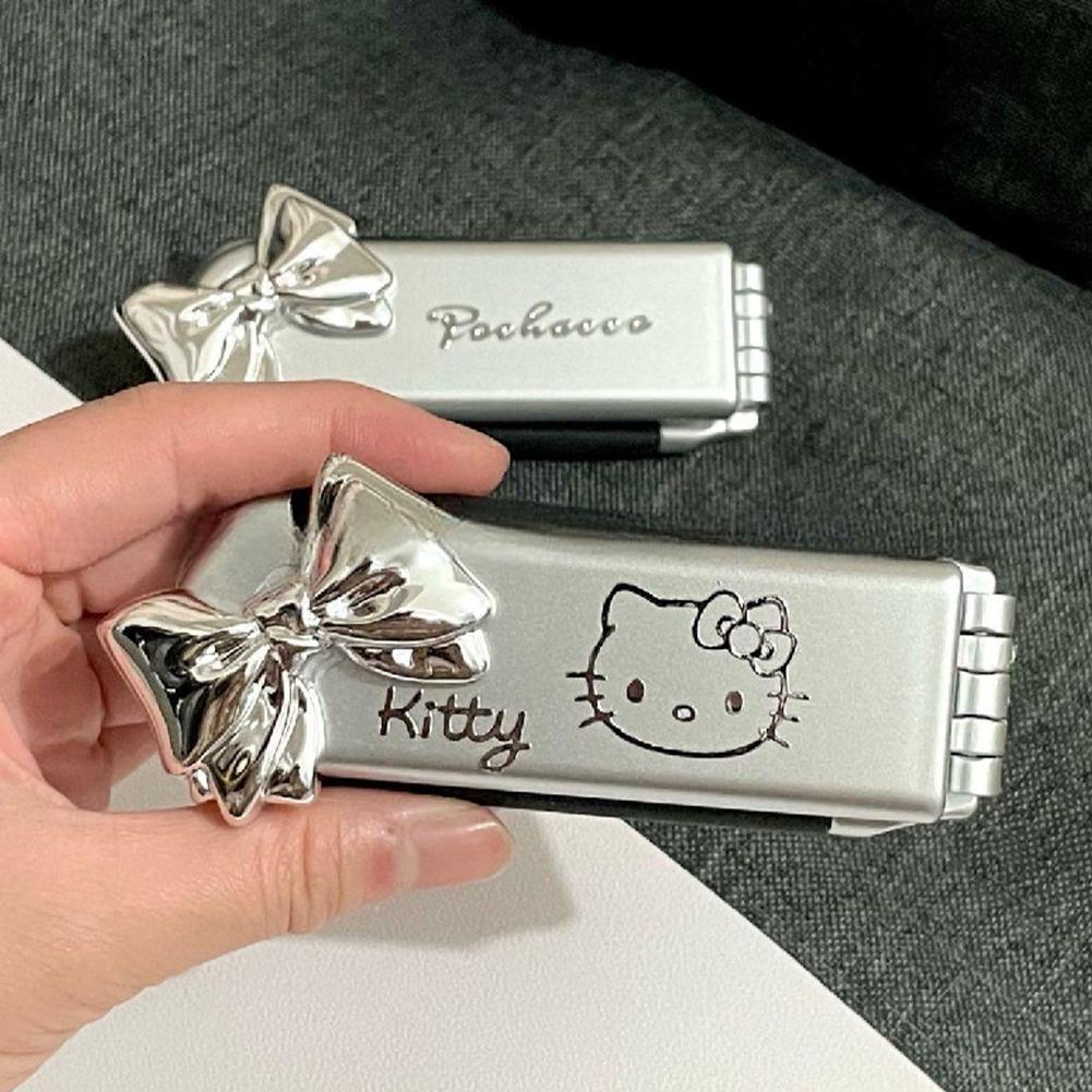 SOUG Phim hoạt hình mới san liou túi khí gấp di động lược kitty cat gương trang điểm cầm tay mục đích kép lược gương tích hợp