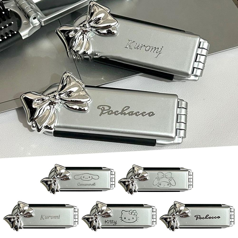 SOUG Phim hoạt hình mới san liou túi khí gấp di động lược kitty cat gương trang điểm cầm tay mục đích kép lược gương tích hợp