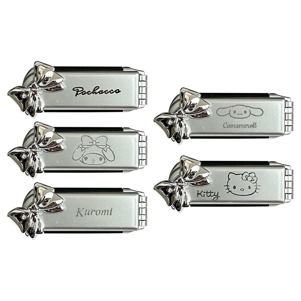 SOUG Phim hoạt hình mới san liou túi khí gấp di động lược kitty cat gương trang điểm cầm tay mục đích kép lược gương tích hợp