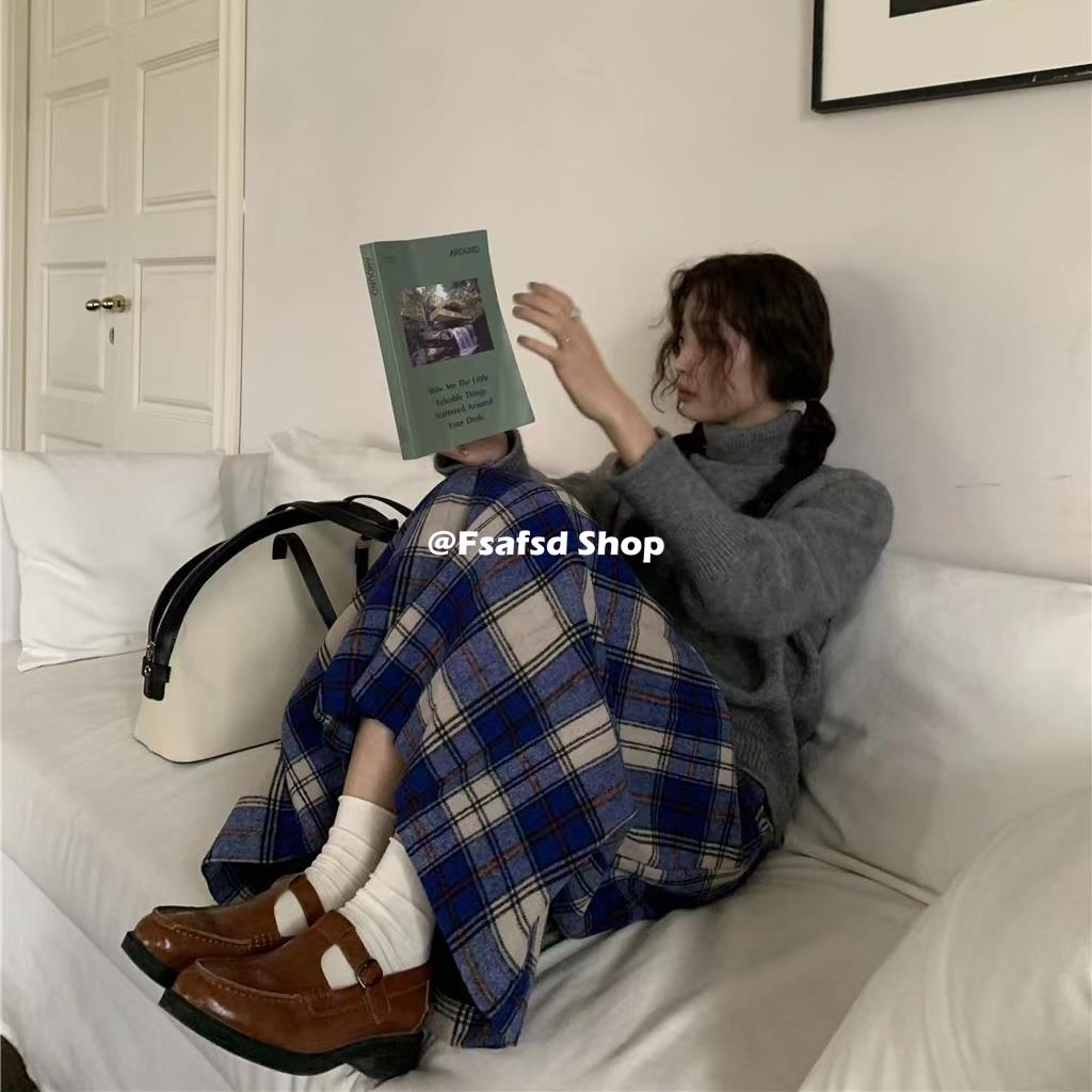 Chân Váy Lưng Cao Xếp Ly Sọc Ca Rô Phong Cách Hàn Quốc Thời Trang 2023 Cho Nữ