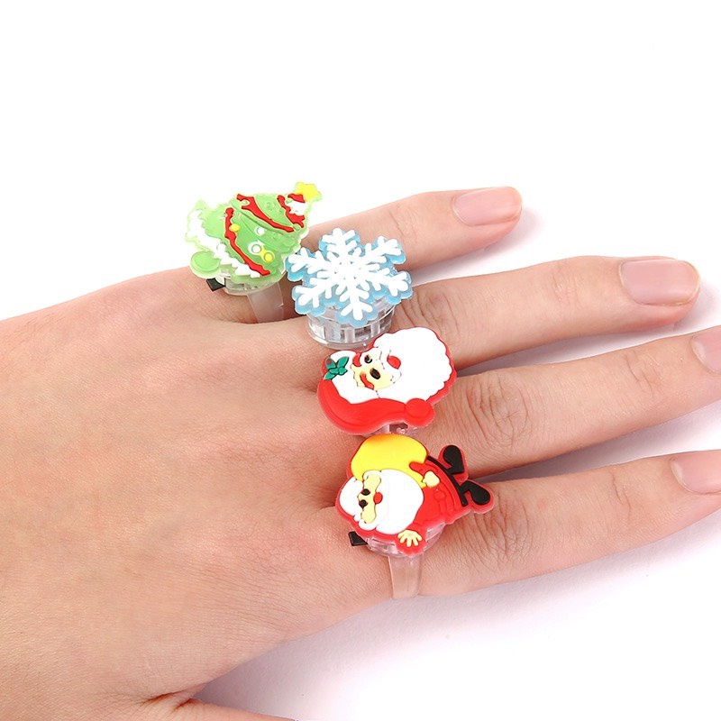 Nhẫn đeo tay Halloween Noel Giáng Sinh phát sáng đồ chơi hoạt hình