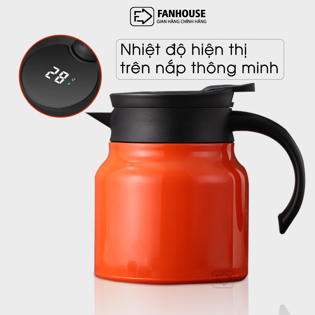 Ấm giữ nhiệt pha trà Inox 316 cao cấp 1000ml cốc nước giữ nhiệt thể thao Fan House bình nước chống xước