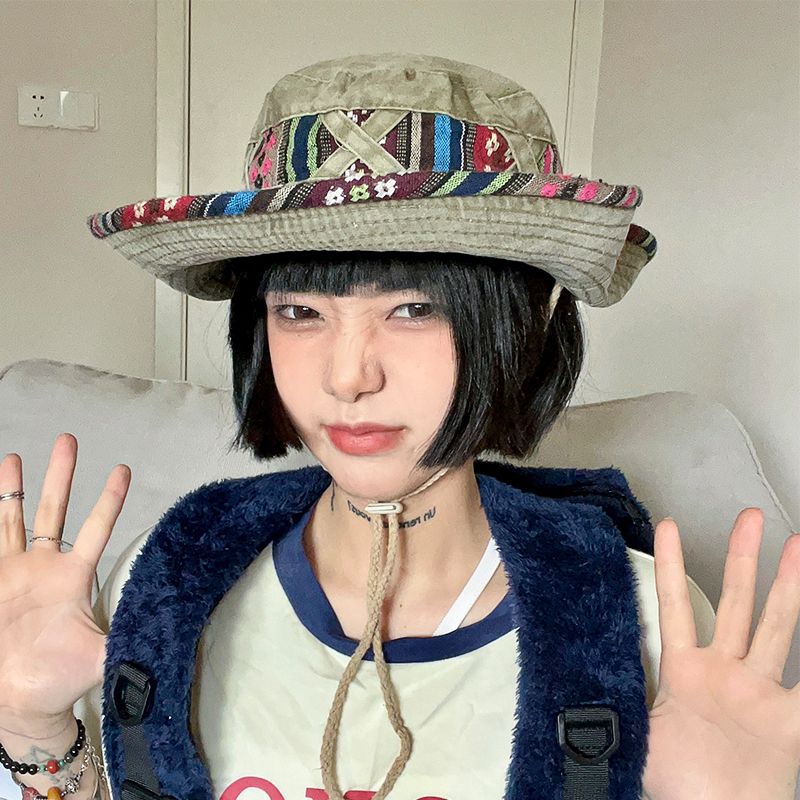 Mũ Cao Bồi Chống Nắng Phong Cách Dân Tộc Phương Tây Cho Nữ Sinh