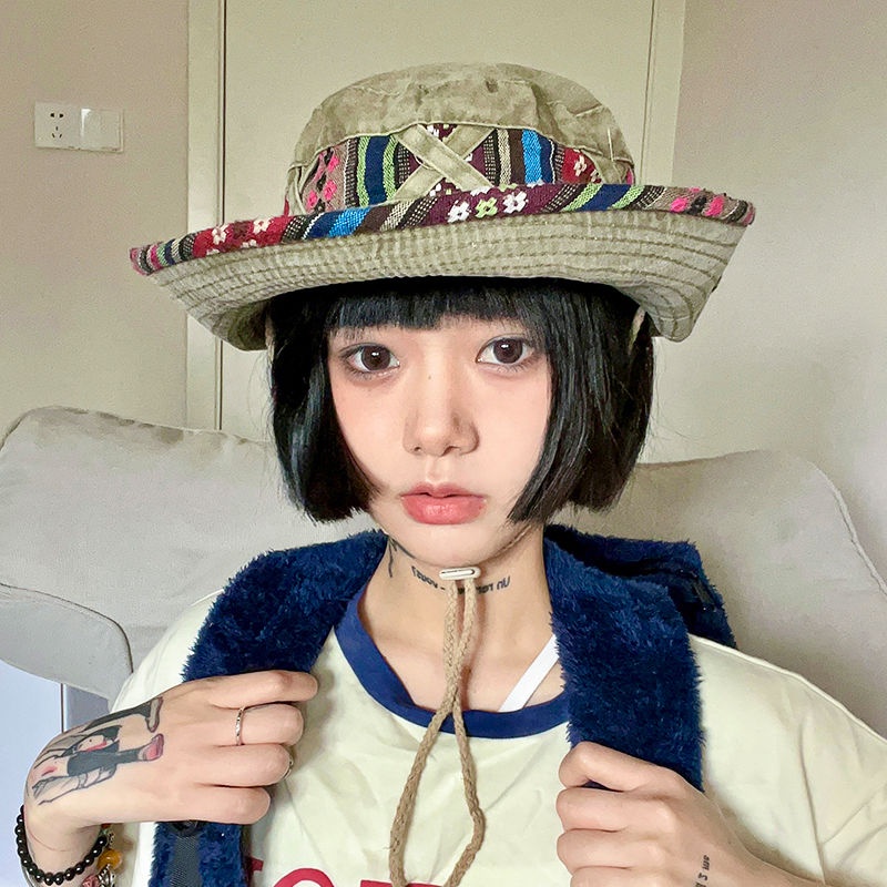 Mũ Cao Bồi Chống Nắng Phong Cách Dân Tộc Phương Tây Cho Nữ Sinh