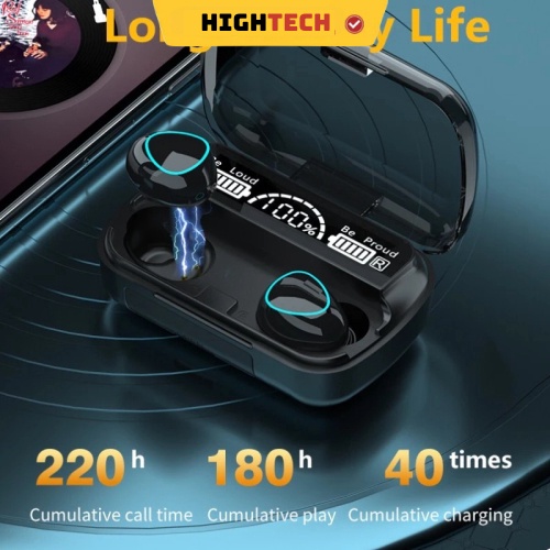 Tai nghe bluetooth M10 không dây bass mạnh TWS 3500mah nút chạm cảm ứng âm thanh HIFI