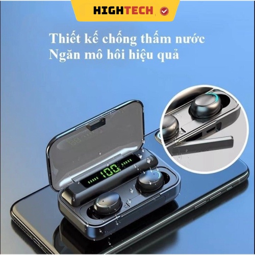 Tai Nghe Bluetooth F9 Pro Không Dây Cảm Ứng Thông Minh Playtime Đến 22H Chống Nước Hàng Chính Hãng TECHHIGH